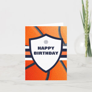 Cartes Pour Fêtes Annuelles Logo emblématique moderne de basket-ball HAPPY ANN