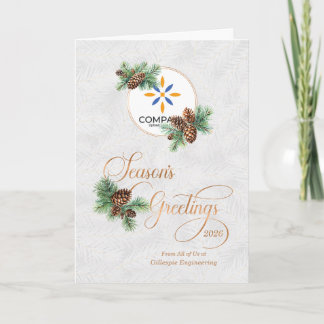 Cartes Pour Fêtes Annuelles Logo Entreprise Vœux de Saison et Pins Personnalis