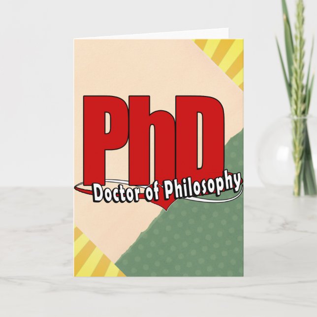 Cartes Pour Fêtes Annuelles LOGO GRAND DOCTEUR DE PhD ROUGE DE PHILOSOPHIE (Devant)