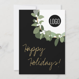 Cartes Pour Fêtes Annuelles Logo moderne Wreath non confessionnel Happy