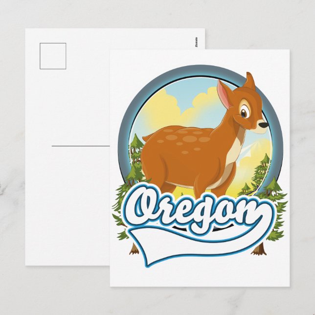Cartes Pour Fêtes Annuelles logo Oregon Deer voyage (Devant / Derrière)