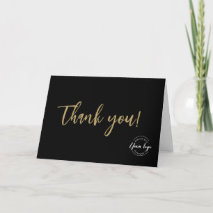 Cartes Pour Fêtes Annuelles Logo personnalisé Black Gold Yellow Business