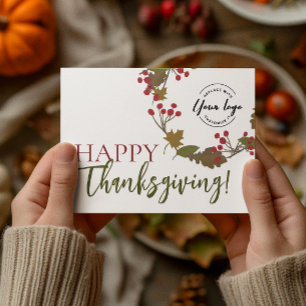 Cartes Pour Fêtes Annuelles Logo personnalisé bon thanksgiving Feuilles automn