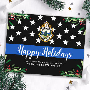 Cartes Pour Fêtes Annuelles Logo personnalisé du service de police Ligne bleue