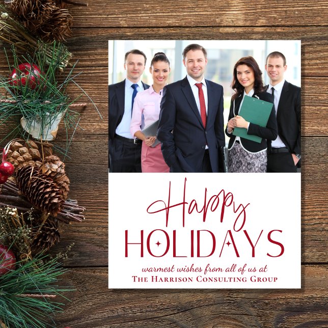 Cartes Pour Fêtes Annuelles Logo photo de l'entreprise Noël (Spread warmth, appreciation, and gratitude to your valued customers, clients, employees and partners)