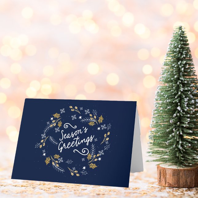 Cartes Pour Fêtes Annuelles Logo photo d'entreprise Joyeuses Fêtes personnalis (Créateur téléchargé)
