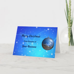 Cartes Pour Fêtes Annuelles Logo Promo Business Blue Joyeux Noël
