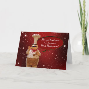 Cartes Pour Fêtes Annuelles Logo Promo Restaurant Business Pizza Noël