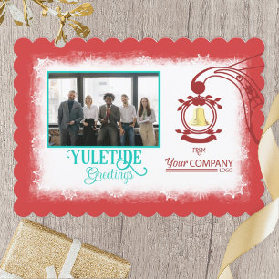 Cartes Pour Fêtes Annuelles Logo rouge, Gold Bell Company Photo de Noël