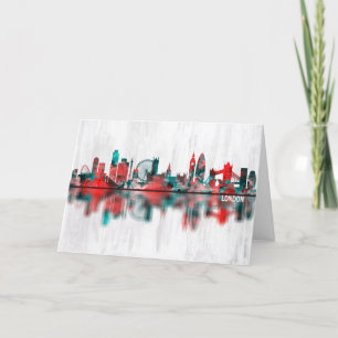 Cartes Pour Fêtes Annuelles London England Skyline