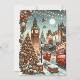 Cartes Pour Fêtes Annuelles London's Festive Splendor - Vibrant Christmas Card