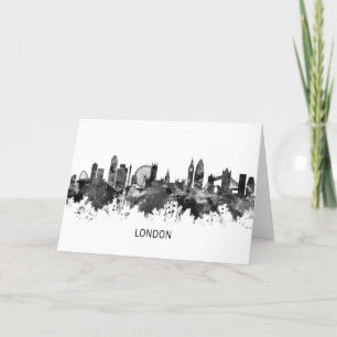 Cartes Pour Fêtes Annuelles Londres Angleterre Skyline BW