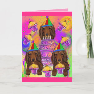 Cartes Pour Fêtes Annuelles Long Haired Dachshund