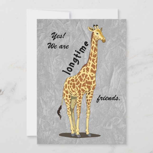 Cartes Pour Fêtes Annuelles Longtime friends - with Giraffe image (Devant)