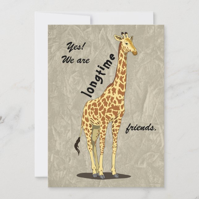 Cartes Pour Fêtes Annuelles Longtime friends - with Giraffe image (Devant)