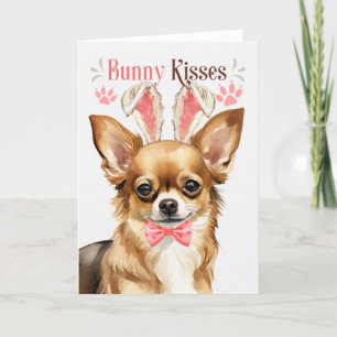 Cartes Pour Fêtes Annuelles Longue Haired Chihuahua à Bunny Ears pour Pâques
