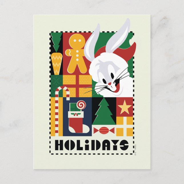 Cartes Pour Fêtes Annuelles LOONEY TUNES™ BUGS BUNNY™ Badge de vacances (Devant)