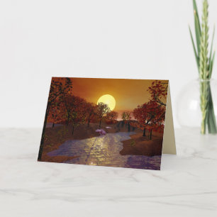 Cartes Pour Fêtes Annuelles L'or s'attardent - scène d'automne