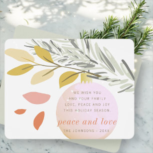 Cartes Pour Fêtes Annuelles L'ornement de neige de Noël moderne sur le pin