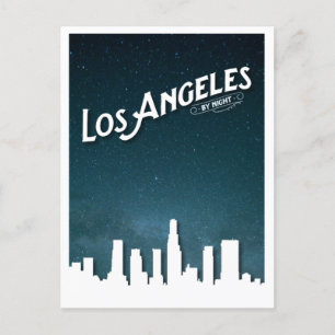Cartes Pour Fêtes Annuelles Los Angeles by Night Skyline - Los Angeles, Ca