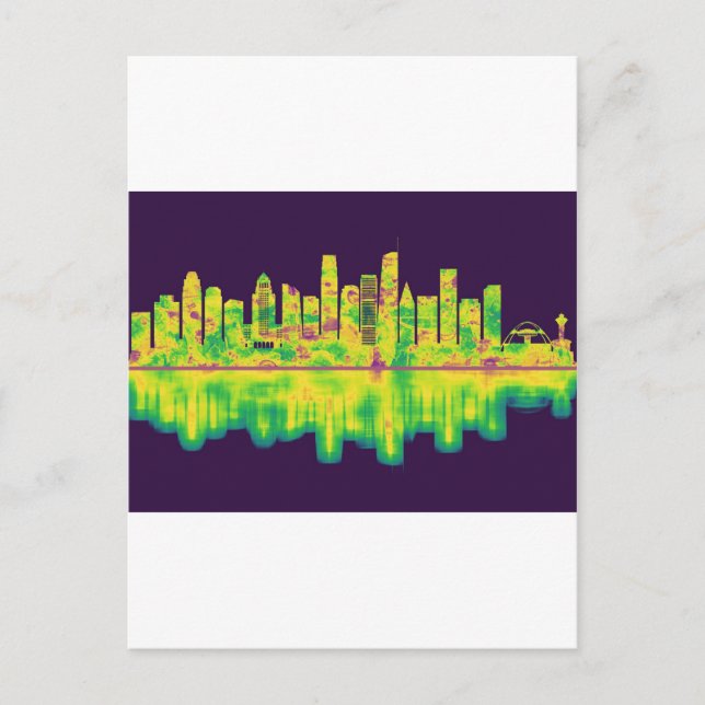 Cartes Pour Fêtes Annuelles Los Angeles California Skyline (Devant)