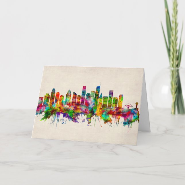 Cartes Pour Fêtes Annuelles Los Angeles California Skyline (Devant)