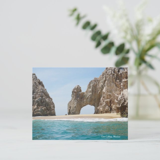 Cartes Pour Fêtes Annuelles Los Cabos Baja Mexique Désert Paysage Mer (Debout devant)
