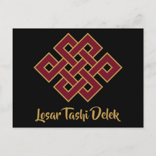 Cartes Pour Fêtes Annuelles Losar Tashi Delek Bonne Année Lunaire Tibétaine