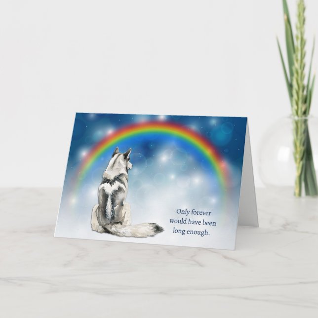 Cartes Pour Fêtes Annuelles Loss of Alaskan Malamute Dog Night Lights Sympathy (Devant)