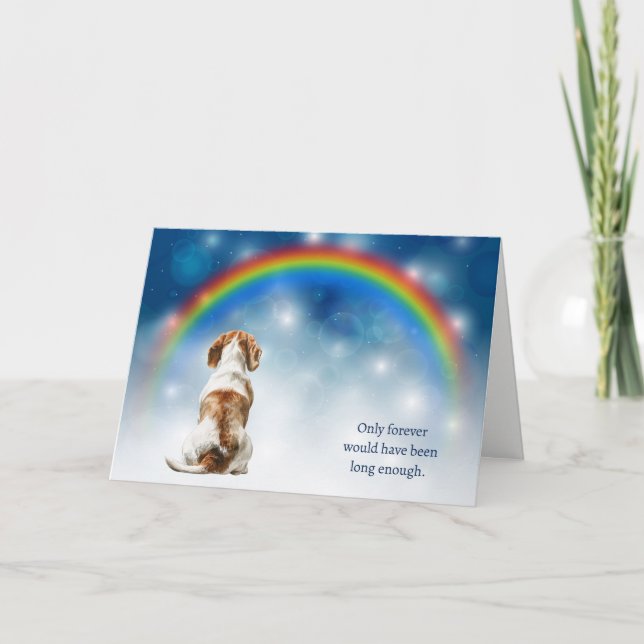 Cartes Pour Fêtes Annuelles Loss of Beagle Hound Dog Night Rainbow Sympathy (Devant)