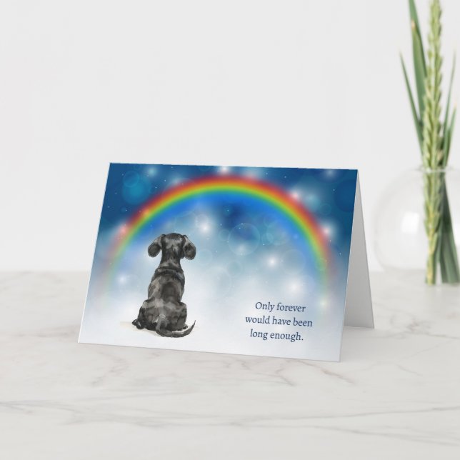 Cartes Pour Fêtes Annuelles Loss of Black Dachshund Dog Night Lights Sympathy (Devant)