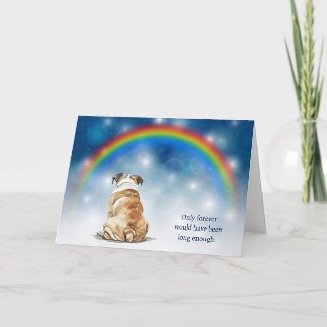 Cartes Pour Fêtes Annuelles Loss of Bulldog Night Lights Sympathy (Devant)