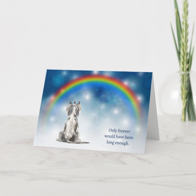 Cartes Pour Fêtes Annuelles Loss of Chinese Crested Dog Night Lights Sympathy (Devant)