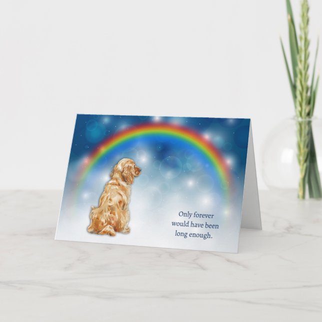 Cartes Pour Fêtes Annuelles Loss of Cocker Spaniel Dog Night Lights Sympathy (Devant)