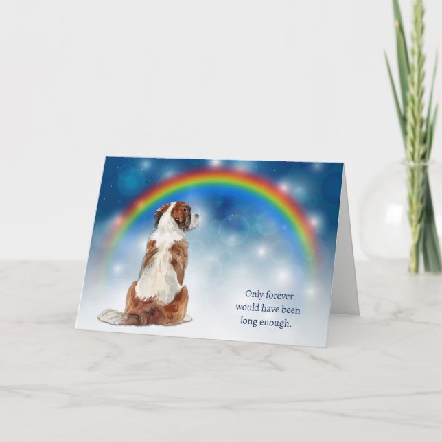 Cartes Pour Fêtes Annuelles Loss of Saint Bernard Dog Night Lights Sympathy (Devant)