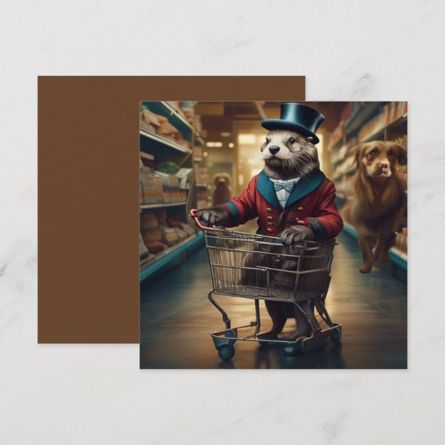 Cartes Pour Fêtes Annuelles Loterie numérique amusante au supermarché avec Gho (Devant / Derrière)