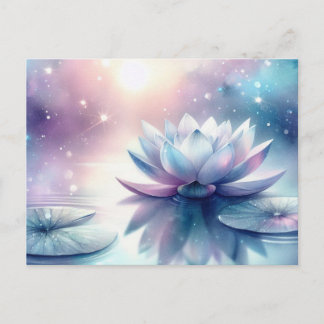 Cartes Pour Fêtes Annuelles Lotus Céleste Fleur d'Eau Lily Spirituel Cosmique