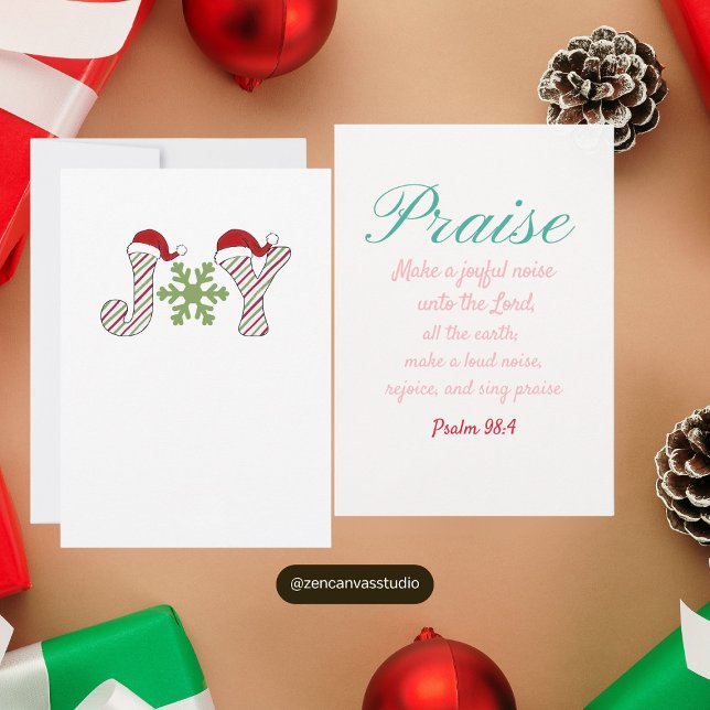 Cartes Pour Fêtes Annuelles Louange & Joie Psaume 98:4 (Créateur téléchargé)