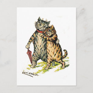 Cartes Pour Fêtes Annuelles Louis Wain, Couple de chats