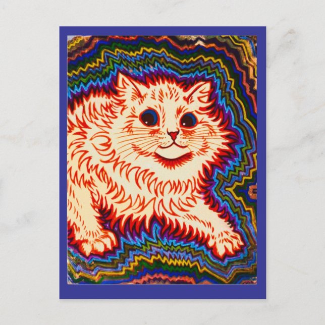 Cartes Pour Fêtes Annuelles Louis Wain, Electric Cat,  Holiday Postcard (Devant)