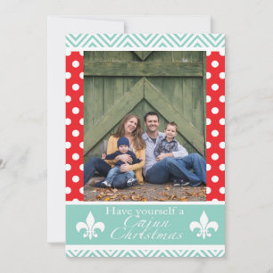 Cartes Pour Fêtes Annuelles Louisiana Cajun Christmas Cards- Red and Blue