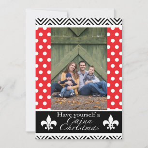 Cartes Pour Fêtes Annuelles Louisiana Cajun Christmas- Red & Black Design