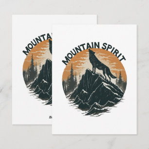Cartes Pour Fêtes Annuelles Loup de la majesté de la montagne hurlant sur le p