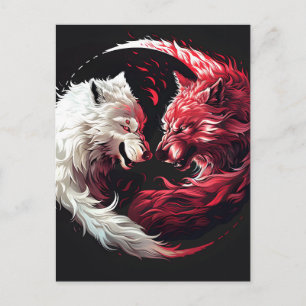 Cartes Pour Fêtes Annuelles Loup fantôme lumière ombre animal fantaisie