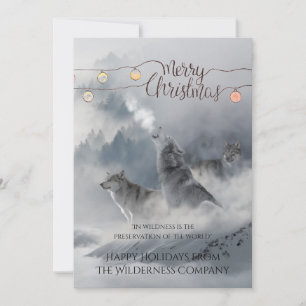 Cartes Pour Fêtes Annuelles Loups sauvages dans les affaires de neige Noël