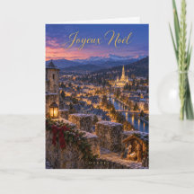 Lourdes Vue du Château Joyeux Noël