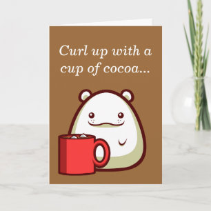 Cartes Pour Fêtes Annuelles L'ours blanc "se courbent avec une tasse de