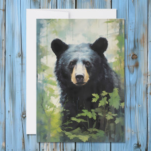 Cartes Pour Fêtes Annuelles L'ours noir dans le portrait de la forêt