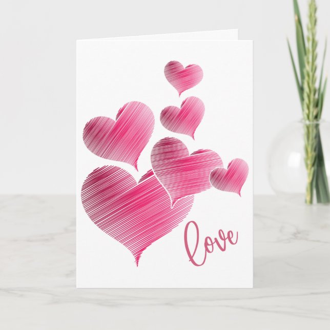 Cartes Pour Fêtes Annuelles Love and Hearts Valentine Card (Devant)