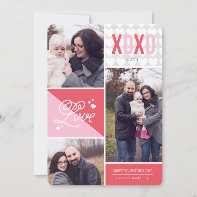 Cartes Pour Fêtes Annuelles Love and Hugs Photo Valentine (Devant)